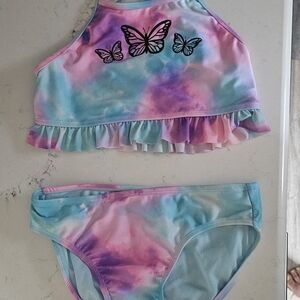 SO Kids Swim Bikini - Pink and Blue Tie-Dye
